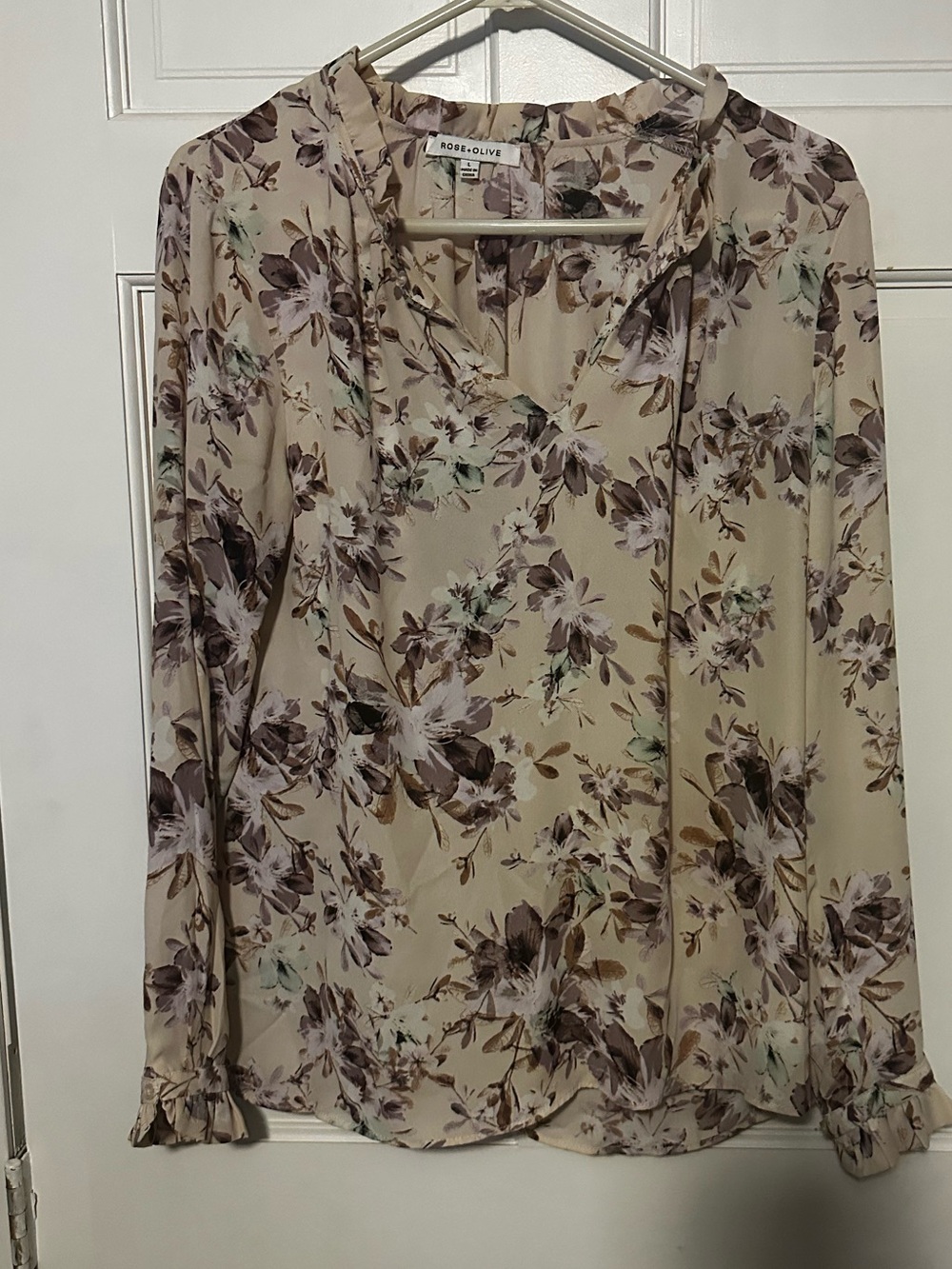 Rose & Olive Beige Floral Blouse